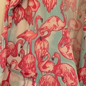 Flamingo Lularoe Caroline duster NWT pink and teal